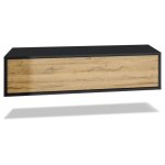 Vladon meuble tv lana 100 armoire murale lowboard 100 x 29 x 37 cm caisson en blanc mat fa�ades en ch�ne ...