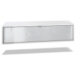 Vladon meuble tv lana 120 armoire murale lowboard 120 x 29 x 37 cm caisson en noir mat façades en blanc ... Vladon meuble tv lana 120 armoire murale lowboard 120 x 29 x 37 cm caisson en noir mat façades en blanc ...