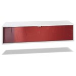 Vladon meuble tv lana 120 armoire murale lowboard 120 x 29 x 37 cm caisson en noir mat fa�ades en bordeaux ...