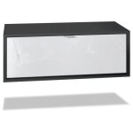 Vladon meuble tv lana 80 armoire murale lowboard 80 x 29 x 37 cm caisson en noir mat fa�ades en blanc ...