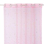 Voilage enfant étoile d'or à oeillets - rose 140x250 cm - rose - atmosphera createur d'interieur Voilage enfant étoile d'or à oeillets - rose 140x250 cm - rose - atmosphera createur d'interieur