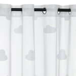 Voilage enfant  nuage  140x240cm blanc - atmosphera createur d'interieur - blanc