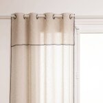 Voilage  fred  en mtal 140x240cm blanc - beige lin - atmosphera createur d'interieur