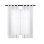 Voilage � oeillet 140 x 220 cm lot de 2 rideau blanc semi - transparent int�rieurs pour chambre