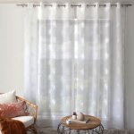 Voilage tamisant brod� v�g�tal blanc 140x240 cm