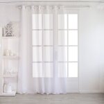 Voilage uni  oeillets grande largeur blanc 160x240 cm