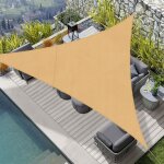 Voile dombrage imperm�able triangulaire 3x3x3m pes toile ombrage auvent protection des rayons uv sable ...