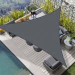 Voile dombrage imperm�able triangulaire 4x4x4m pes toile ombrage auvent protection des rayons uv anthracite ...