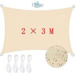 Voile dombrage impermable rectangulaire 2x3m toile ombrage 95% une protection des rayons uv pour extrieur ...