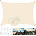 Voile dombrage lmpermable 3x4m - rectangulaire - 420d tissu oxford 95% uv protection - hykjside - indchirabl ...