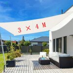Voile dombrage rectangulaire 3x4m impermable toile ombrage uv protection pour patio jardin terrasseextrieur ...