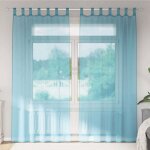 Vidaxl voilage 2 pcs turquoise 140 x 245 cm - rideaux en voile semi - transparents poche � tringle
