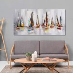 Voilier toile peinture tableau decoration muraleimpression sur toile art affiche chambre d�coratifs room ...