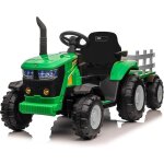 Voiture électrique tracteur enfants 12v remorque amovible double moteur 35wvert 18 mois et plus30 kg Voiture électrique tracteur enfants 12v remorque amovible double moteur 35wvert 18 mois et plus30 kg