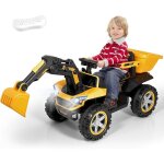 Voiture et excavatrice �lectriques 12v pour enfants t�l�commande parentale 2x35w lecteur musique int�gr� ...