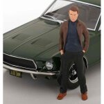 Voiture ford mustang gt fastback 1968 du film bullitt au 1 / 18 avec figurine franck bullitt steve mc ...