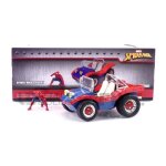Voiture miniature de collection - jada toys 1 / 24 - buggy dune buggy with spiderman figure - red / blue ...