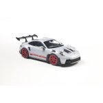 Voiture miniature de collection - solido - porsche 911 (992) gt3 rs 2023 - ice grey metallic - pyro red ...
