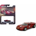 Voiture miniature moul�e sous pression - jada - ford gt40 mk1 1965 - 1:64 - rouge - pneus en caoutchouc ...
