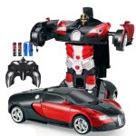 Voiture robot transforme tlcommande - outuotwq - transformers - rouge - 2 en 1 - rotation  360