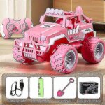 Voiture t�l�command�e - czyddd - barbie - rose - rotation 360� - phares led