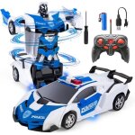 Voiture t�l�command�e enfant jouet 3 - 12 ans - gyroor - rotation � 360� - transformable robot - rechargeableb ...