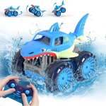 Voiture t�l�command�e rc - requin - amphibie 4x4 - led - usb - c rechargeable
