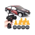 Voiture tlcommande 24 ghzvoiture rc high speed 4wd 124 avec clairage led piles et pneus drift noir vehicule ...