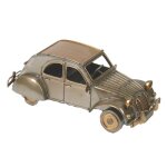 Voiture vintage miniature 2cv en mtal de couleur kaki cuivre de 20cm dcoration rtro