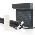 Volet roulant - avosdim - h155 x l150 cm - alu isol� - man?uvre �lectrique radio - gris ral 7016
