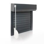 Volet roulant - avosdim - h100 x l80 cm - alu isol� - man?uvre manuelle - coloris gris ral 7016