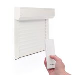 Volet roulant recoupable electrique radio alu blanc h155 x l120 cm