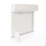 Volet roulant recoupable sangle alu blanc h155 x l120 cm Volet roulant recoupable sangle alu blanc h155 x l120 cm