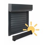 Volet roulant solaire - avosdim - gris 7016 - recoupable - motorisé - h120 x l120 cm Volet roulant solaire - avosdim - gris 7016 - recoupable - motorisé - h120 x l120 cm