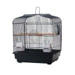 Volière pour oiseaux cage canaries perroquet perruches cacatoès ara - métal - 48x48x17cm - noir Volière pour oiseaux cage canaries perroquet perruches cacatoès ara - métal - 48x48x17cm - noir