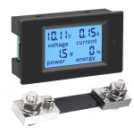 Voltmetre amperemetre panneau numerique shunt 100a dc 6. 5 - 100v testeur de tension courant puissance ...