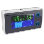 Voltm�tre multifonction 10 - 100v lcd de capacit� de batteriemoniteur affichage de la temp�rature(12v) ...