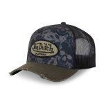 Vondutch casquette trucker print homme - trucker - filet rigide - gris bleu noir - visire arrondie