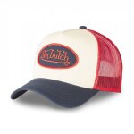 Vondutch casquette trucker cla homme - trucker - filet rigide - bleu beige rouge - visire arrondie