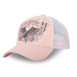 Vondutch casquette trucker eagle femme - trucker - filet rigide - rose jaune noir - visire arrondie