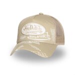 Vondutch casquette trucker cafe homme - trucker - filet rigide - beige blanc - visi�re arrondie