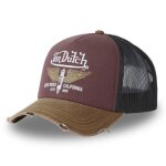 Vondutch casquette trucker crew homme - trucker - filet rigide - rouge marron noir - visi�re arrondie ...