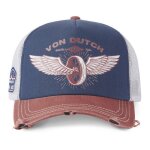 Vondutch casquette trucker crew homme - trucker - filet rigide - rouge bleu blanc - visi�re arrondie