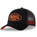 Vondutch casquette trucker dom homme - trucker - filet rigide - noir orange - visi�re arrondie