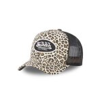 Vondutch casquette trucker l�opard homme - trucker - filet rigide - beige noir blanc - visi�re arrondie ...