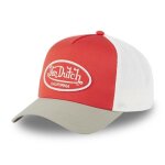 Vondutch casquette trucker poly homme - trucker - filet souple - gris rouge blanc - visi�re arrondie