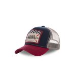 Vondutch casquette trucker square gar�on - trucker - filet rigide - bleu rouge gris - visi�re arrondie ...
