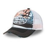 Vondutch casquette trucker subli homme - trucker - filet rigide - noir bleu rose blanc - visire arrondie ...
