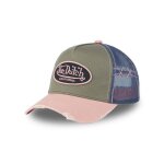Vondutch casquette trucker used gar�on - trucker - filet rigide - rose vert bleu noir - visi�re arrondie ...