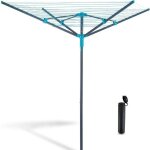 Vonia �tendoir parapluie ? s�che - linge ext�rieur avec ancrage au sol ? 45 m de corde ? gris / turquoise ...